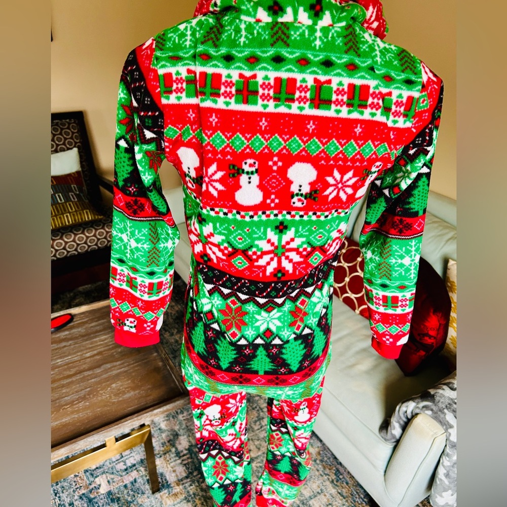 The Children's Place Kids XL 14 Holiday Onesie Snowman Christmas Fleece - Picture 8 of 10